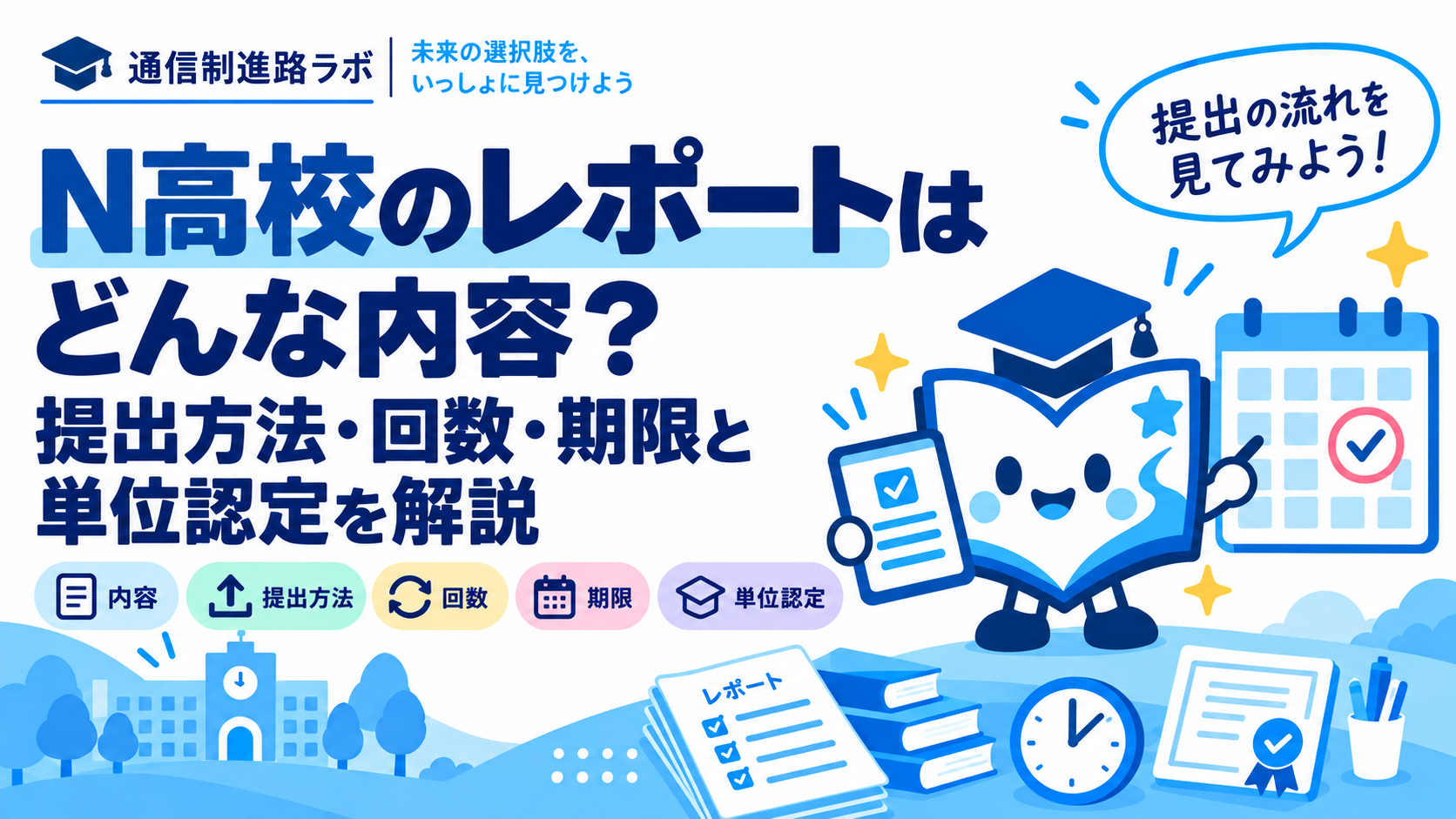 N高校のレポートはどんな内容？提出方法・回数・期限と単位認定を解説
